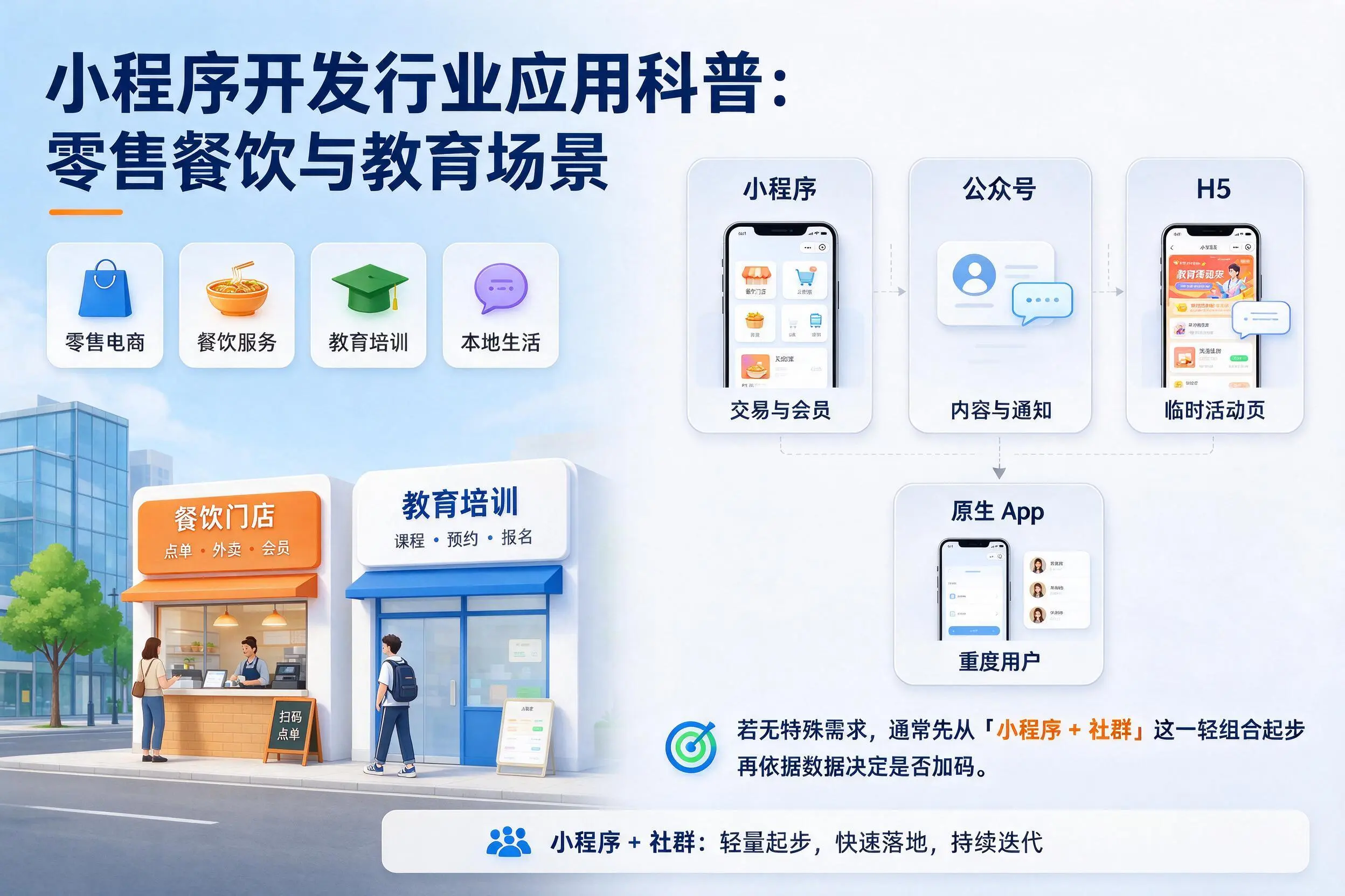 吉安小程序开发行业应用科普:零售餐饮与教育场景