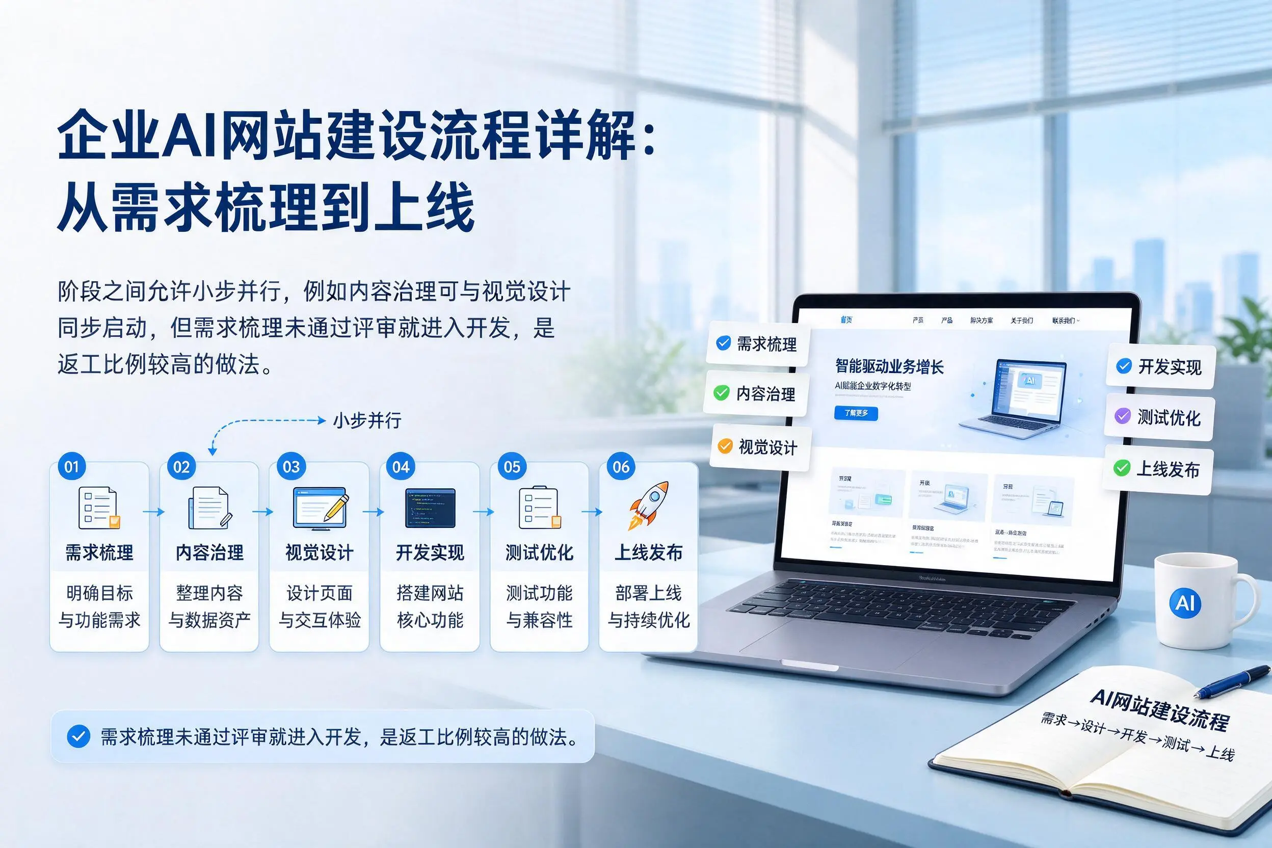 吉安企业AI网站建设流程详解:从需求梳理到上线