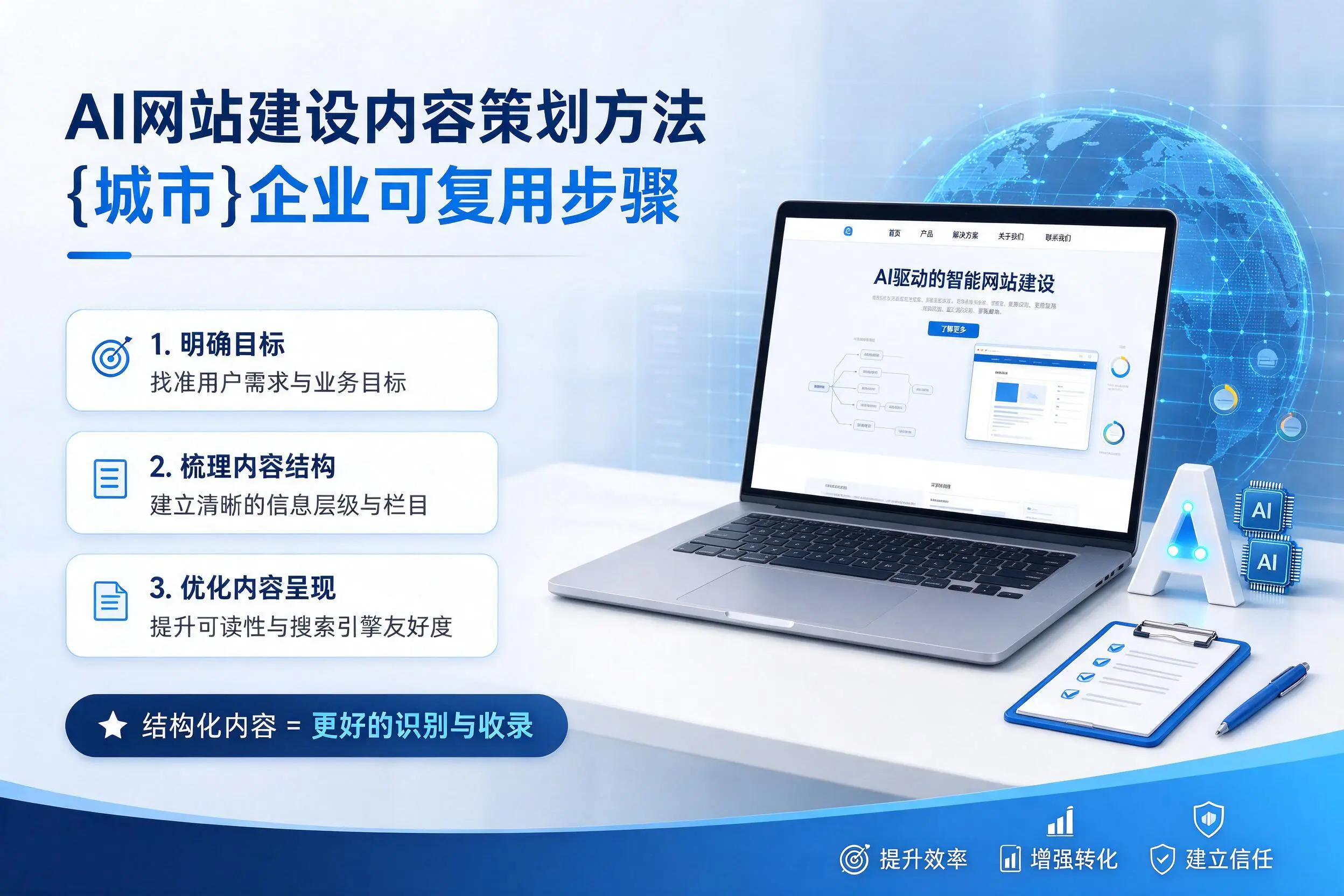 AI网站建设内容策划方法,吉安企业可复用步骤